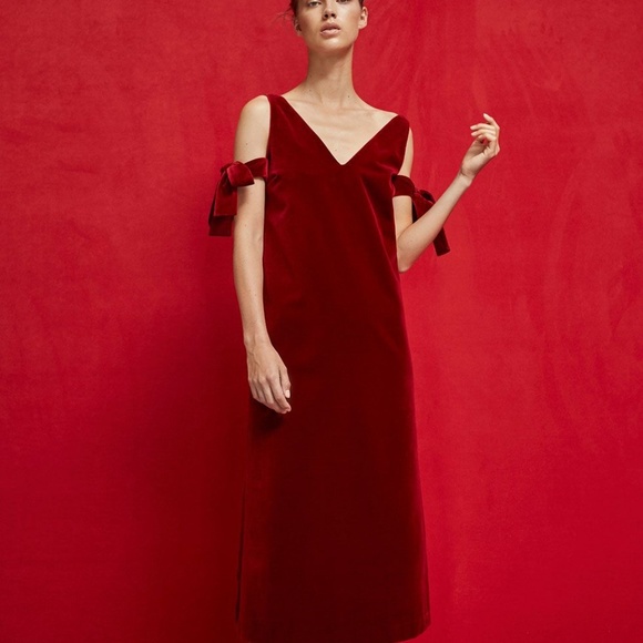 massimo dutti burgundy dress